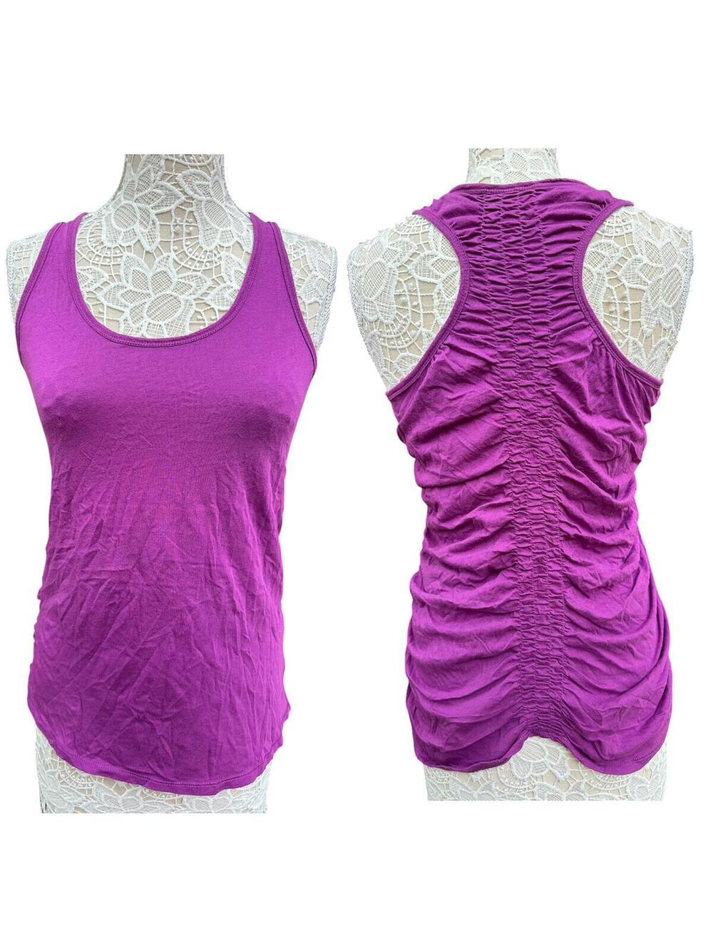 Mossimo Supply Co. Purple Ruched Racerback Tank Top Y2K Athleisure